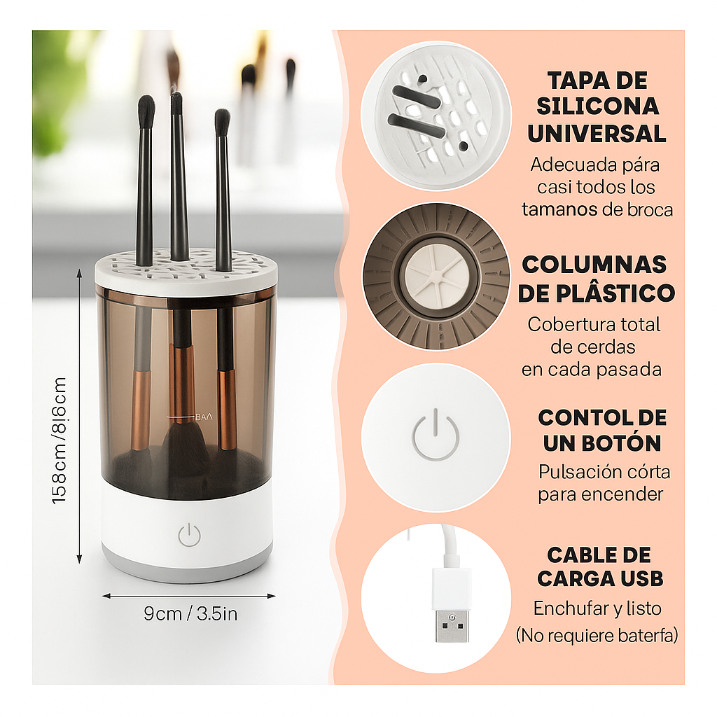 LIMPIA BROCHAS MAQUILLAJE AUTO™